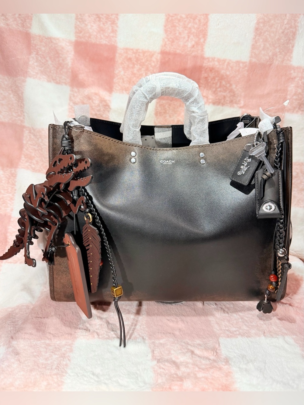 Coach Rogue 40 in  Loved Leather With Charms. Limited edition. NWT